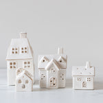 White LED Stoneware Village Houses - Rug & Weave