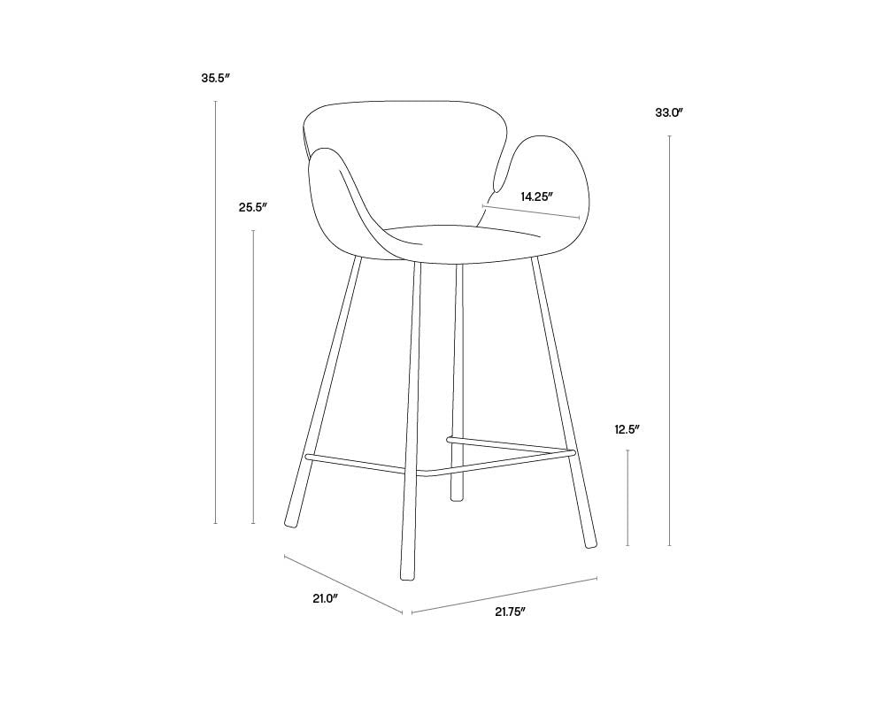 Walrose Counter Stool FURNITURE - counter stool Sunpan