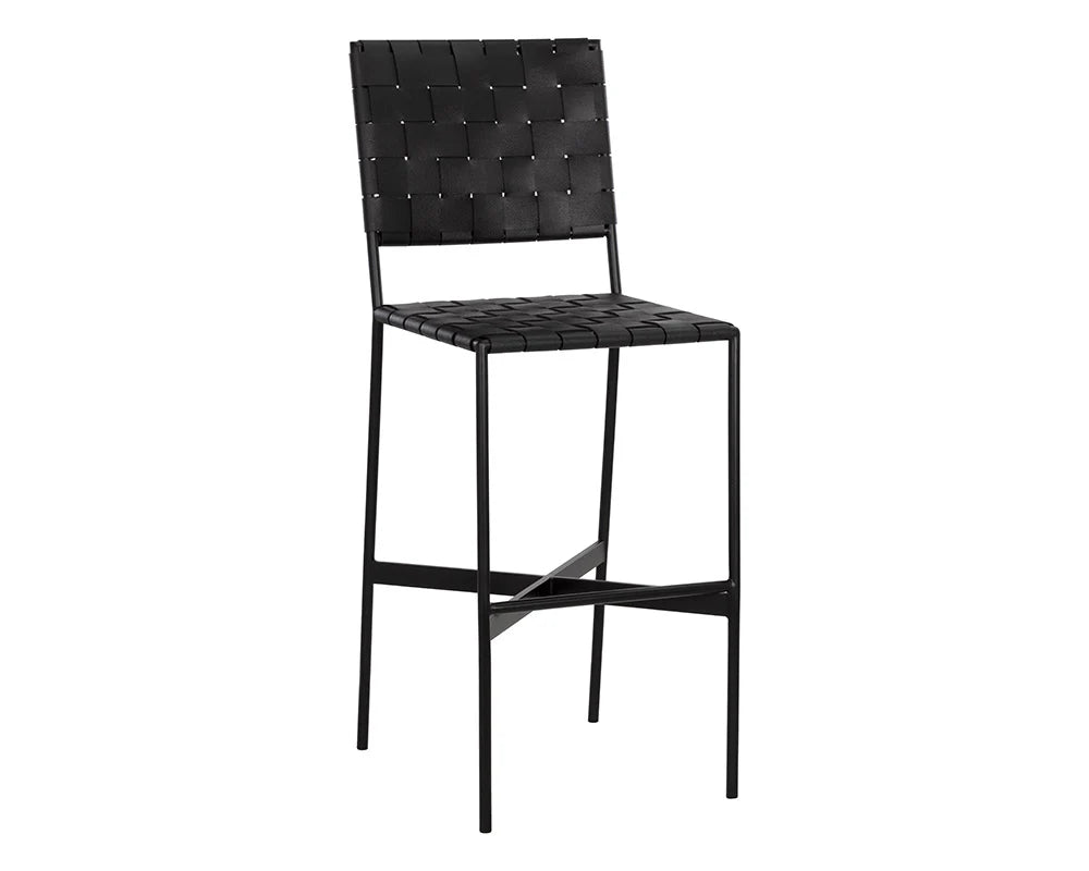 Omar Barstool FURNITURE - barstool Sunpan Black Leather