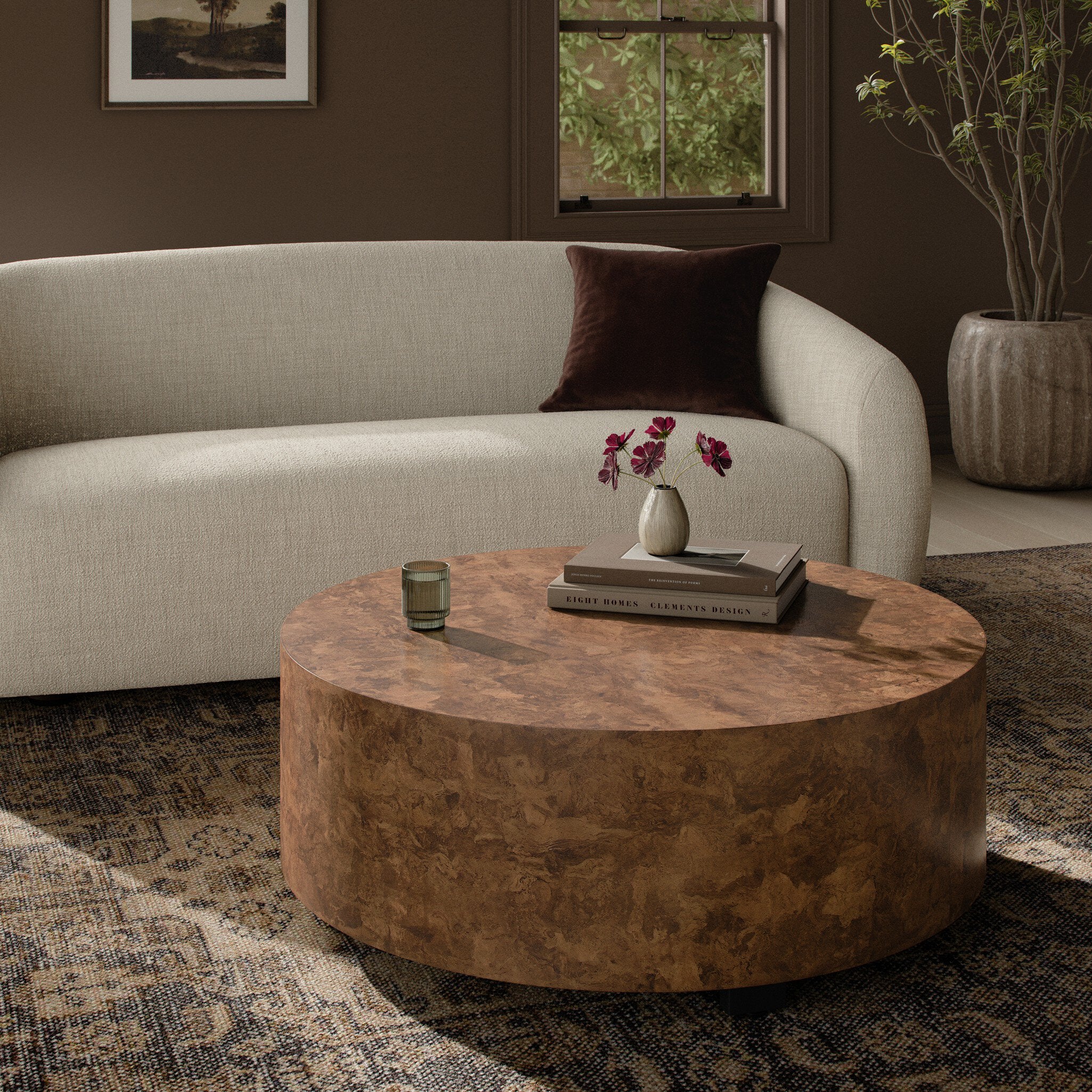 Hudson Round Coffee Table FURNITURE - coffee table Four Hands