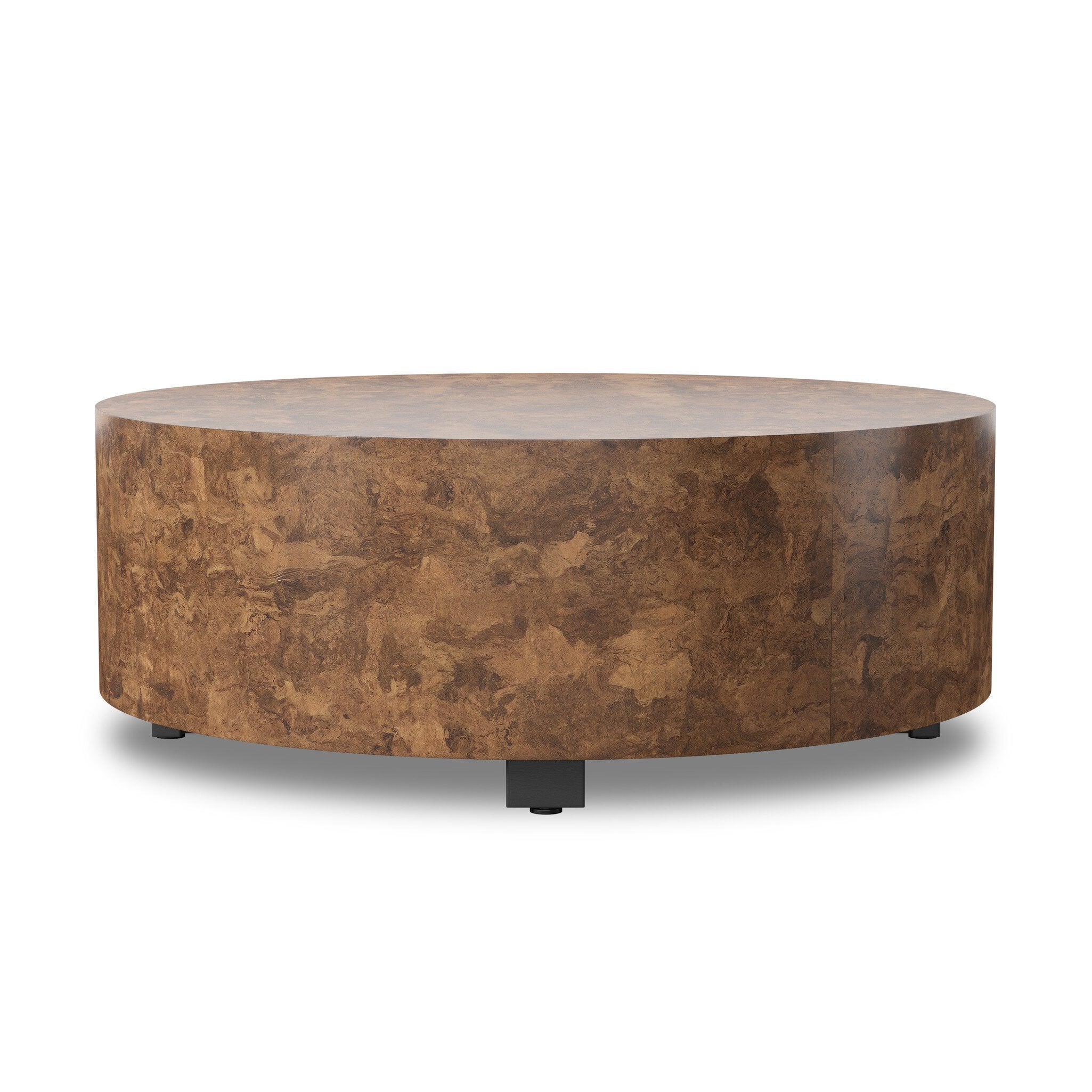 Hudson Round Coffee Table FURNITURE - coffee table Four Hands Dark Bark Paper