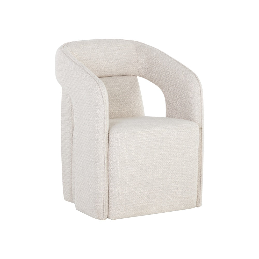 Kelric Wheeled Dining Armchair FURNITURE - dining chair Sunpan Moto Stucco