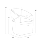 Loryn Wheeled Dining Armchair FURNITURE - dining chair Sunpan