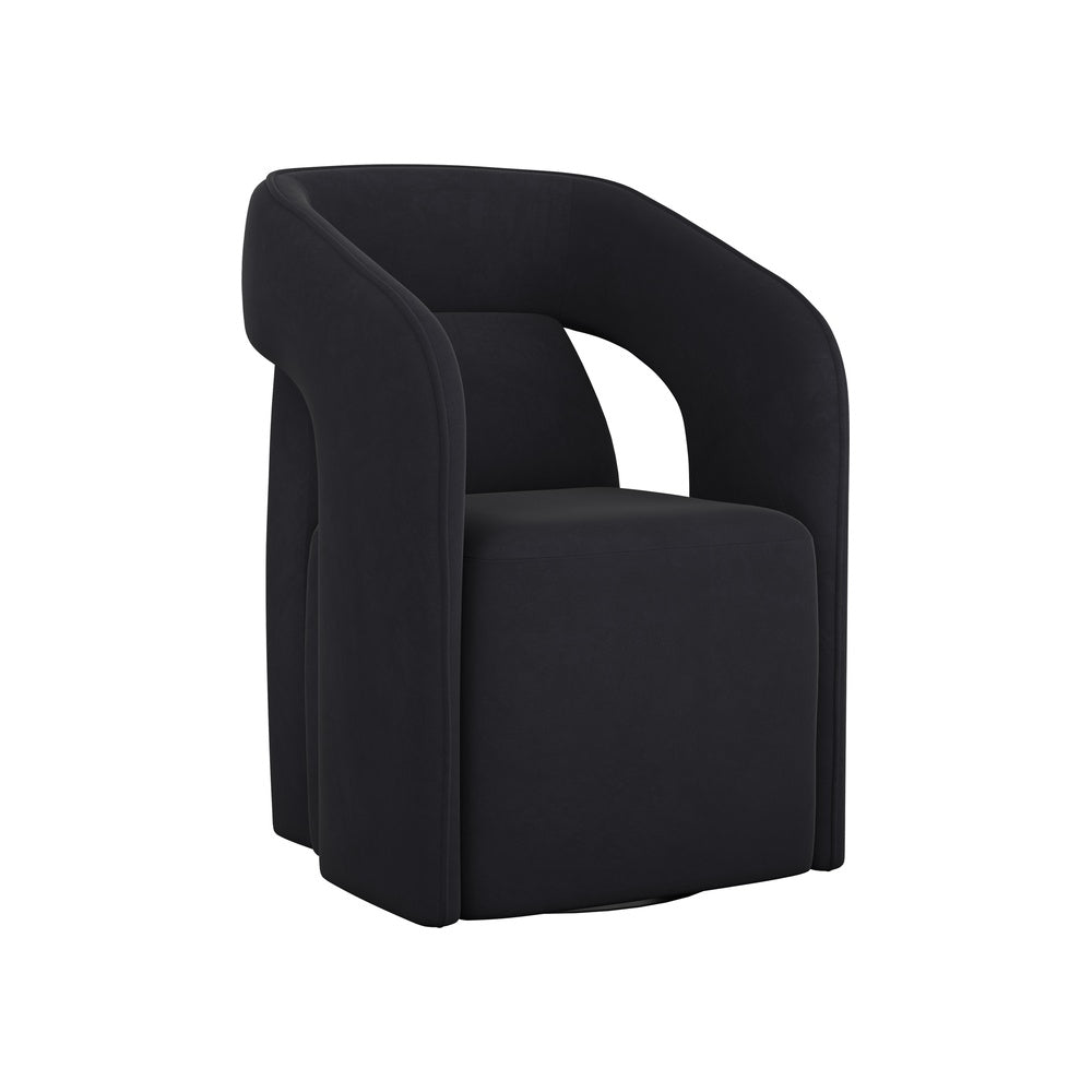 Kelric Wheeled Dining Armchair FURNITURE - dining chair Sunpan Abbington Black