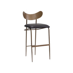 Charcoal Black Leather/Antique Brass