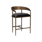 Zanora Counter Stool FURNITURE - counter stool Sunpan Charcoal Black Leather