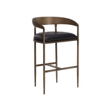 Zanora Barstool FURNITURE - barstool Sunpan Charcoal Black Leather