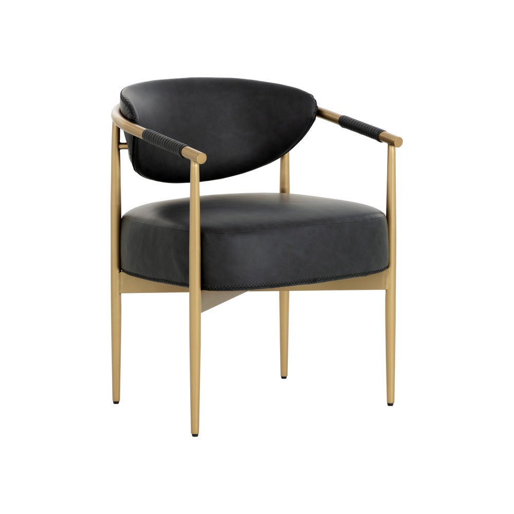 Helly Dining Armchair FURNITURE - dining chair Sunpan Bravo Black