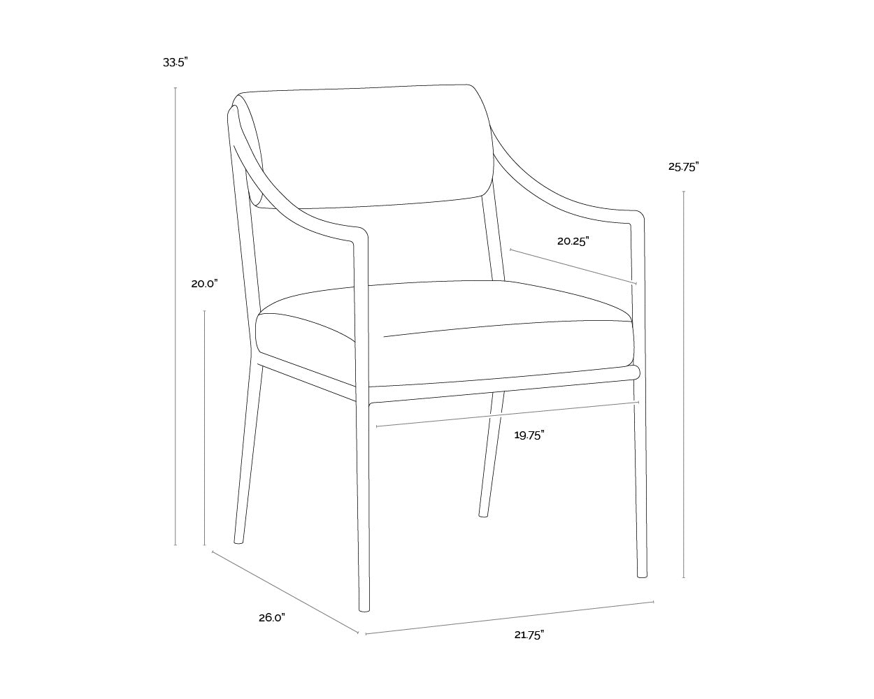 Letara Dining Armchair FURNITURE - dining chair Sunpan