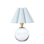 Giorgio Crystal Mini Lamp Mini Lamps Regina Andrew Natural Brass Light Blue Scalloped Shade