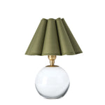 Giorgio Crystal Mini Lamp Mini Lamps Regina Andrew Natural Brass Green Scalloped Shade