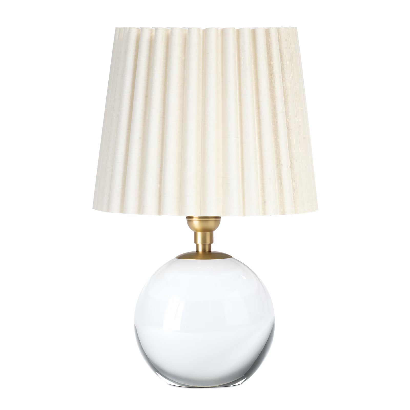 Giorgio Crystal Mini Lamp Mini Lamps Regina Andrew Natural Brass Oyster Wave Pleat Shade