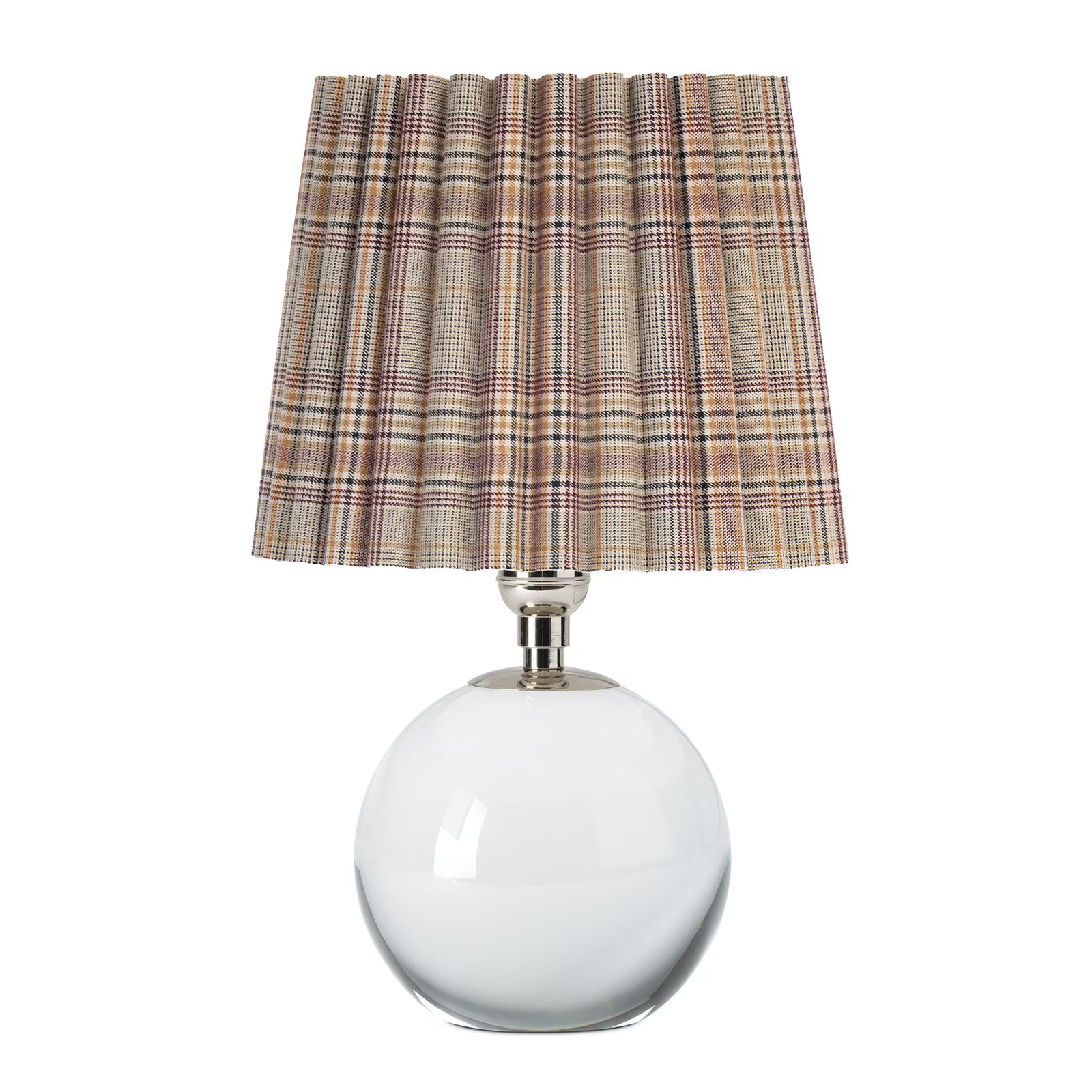Giorgio Crystal Mini Lamp Mini Lamps Regina Andrew Polished Nickel Plaid Wave Pleat Shade