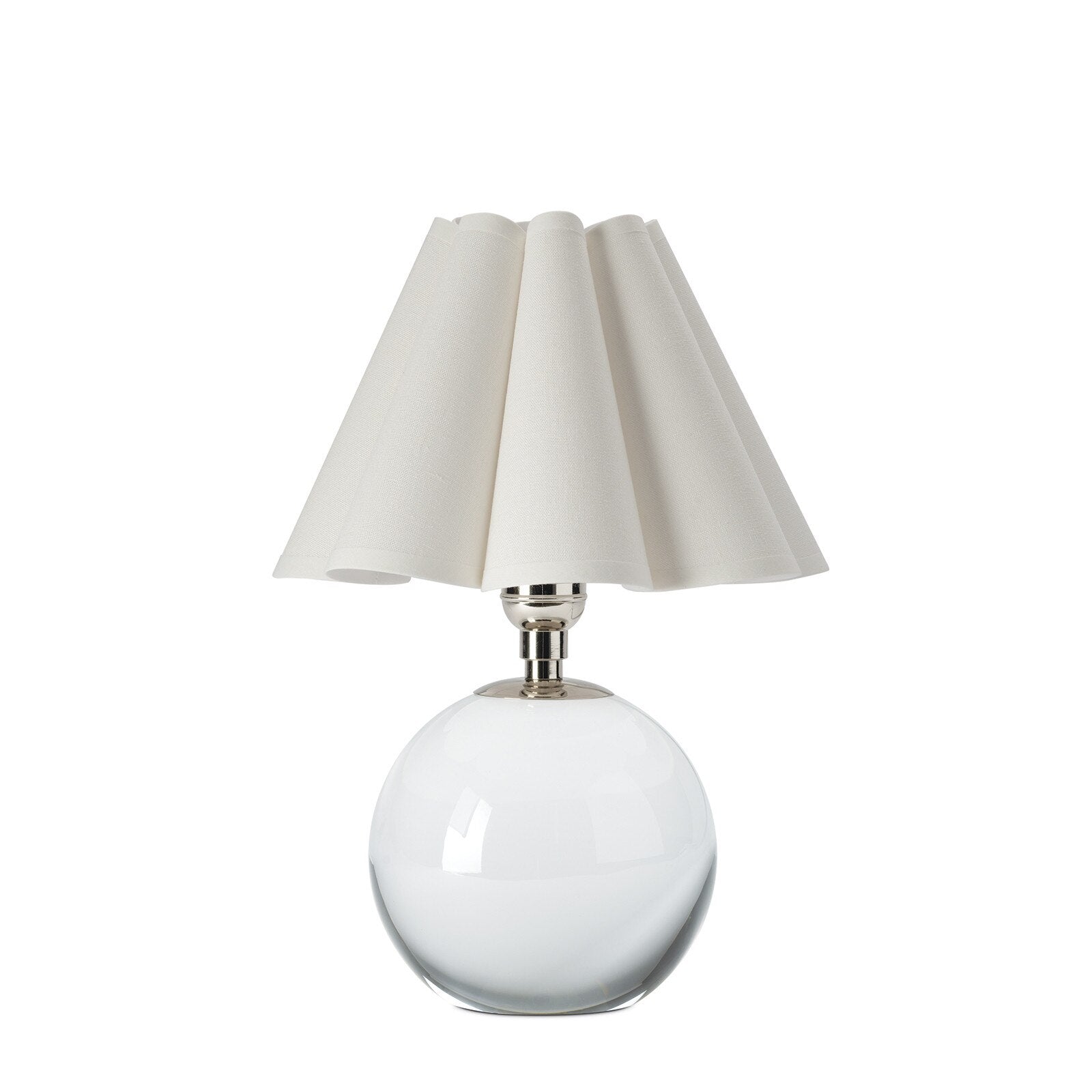 Giorgio Crystal Mini Lamp Mini Lamps Regina Andrew Polished Nickel White Scalloped Shade
