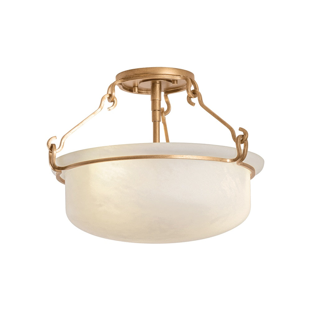 Lowerre Semi Flush, Patina Gold Leaf Small