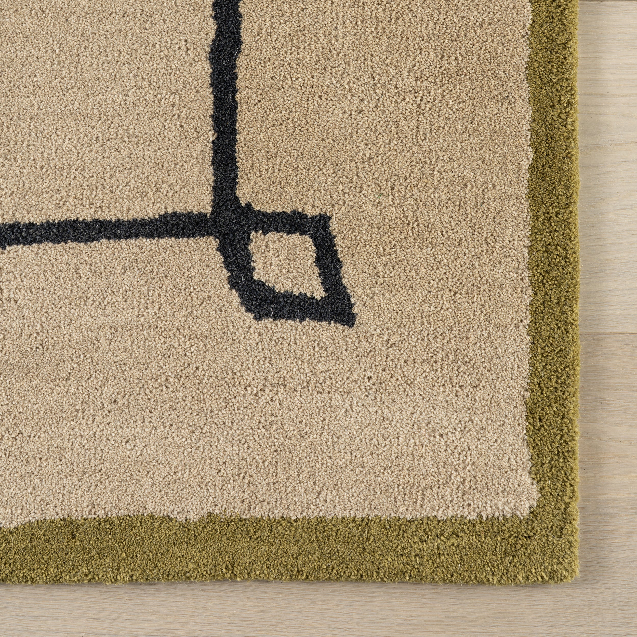 Nate Berkus Serge Bordered Wool Cozy Area Rug RUGS - wool Dash & Albert