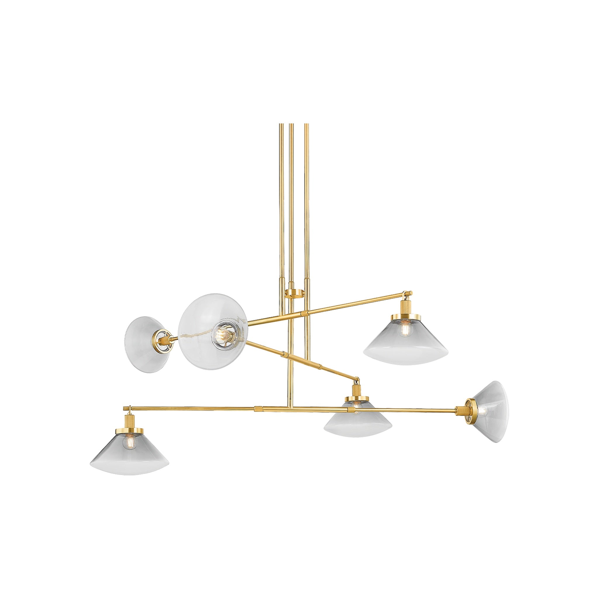 Mendon Chandelier, Aged Brass
