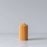 Amber Ribbed Pillar Candle - Rug & Weave