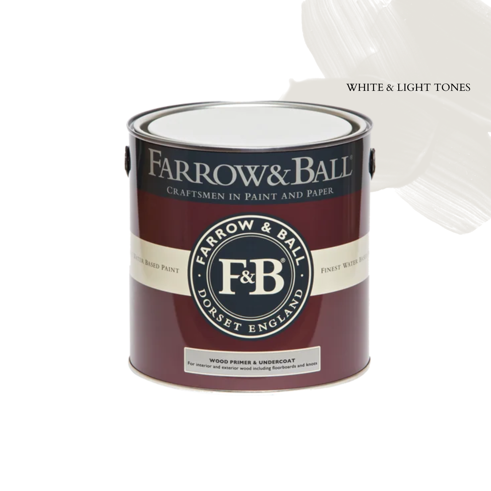 OVERSTOCK PAINT - Farrow & Ball Wood Primer and Undercoat, White & Light Tones (3.4 L)