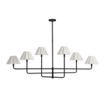 Polly Metal Chandelier - Blackened Brass with White Scalloped Shade Chandelier Regina Andrew
