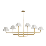 Polly Metal Chandelier - Natural Brass with White Scalloped Shade Chandelier Regina Andrew