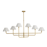Polly Metal Chandelier - Natural Brass with White Scalloped Shade Chandelier Regina Andrew