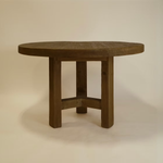 Lawrence Reclaimed Wood Round Dining Table - Aged Brown 5-VINTAGE -table Hauer Market