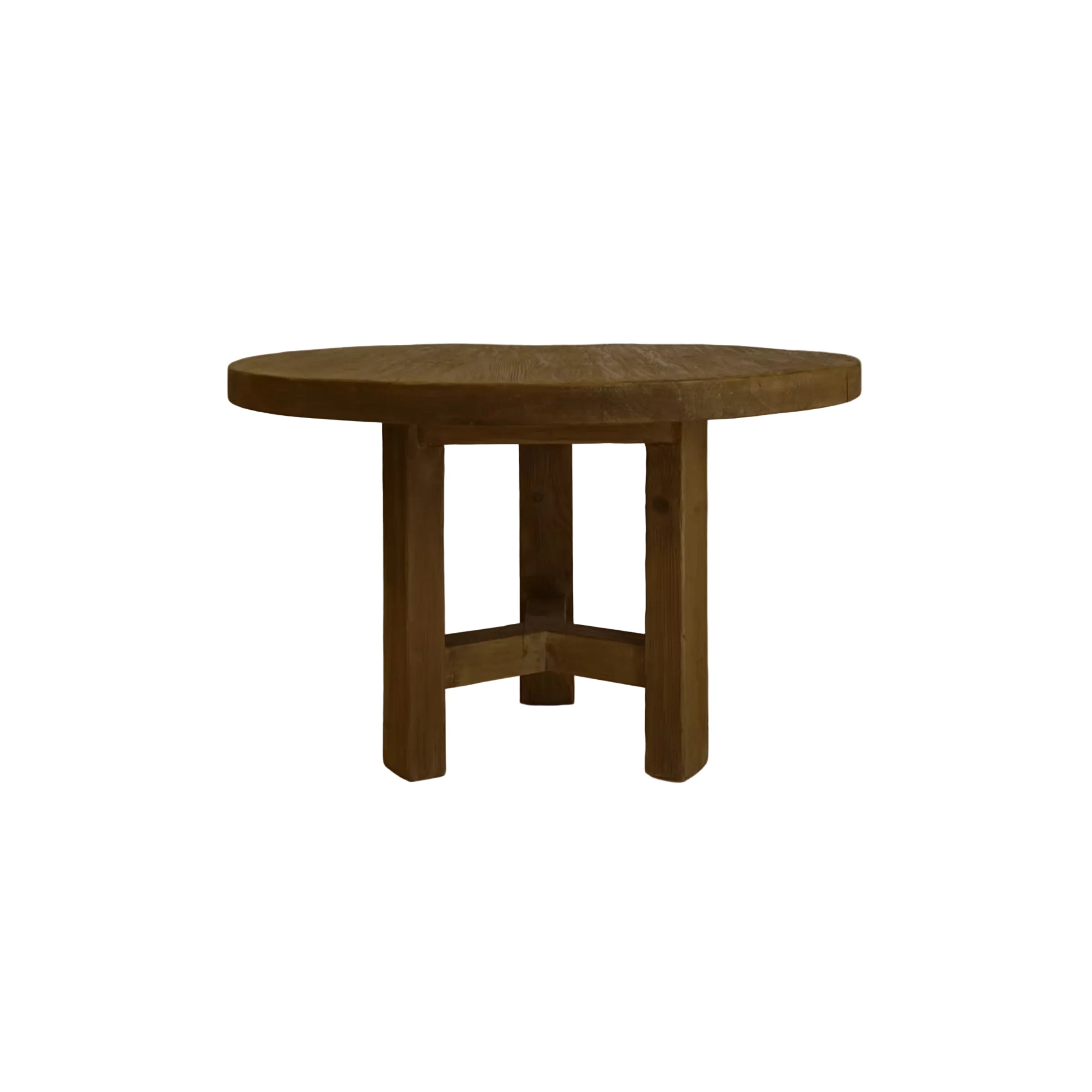 Lawrence Reclaimed Wood Round Dining Table - Aged Brown