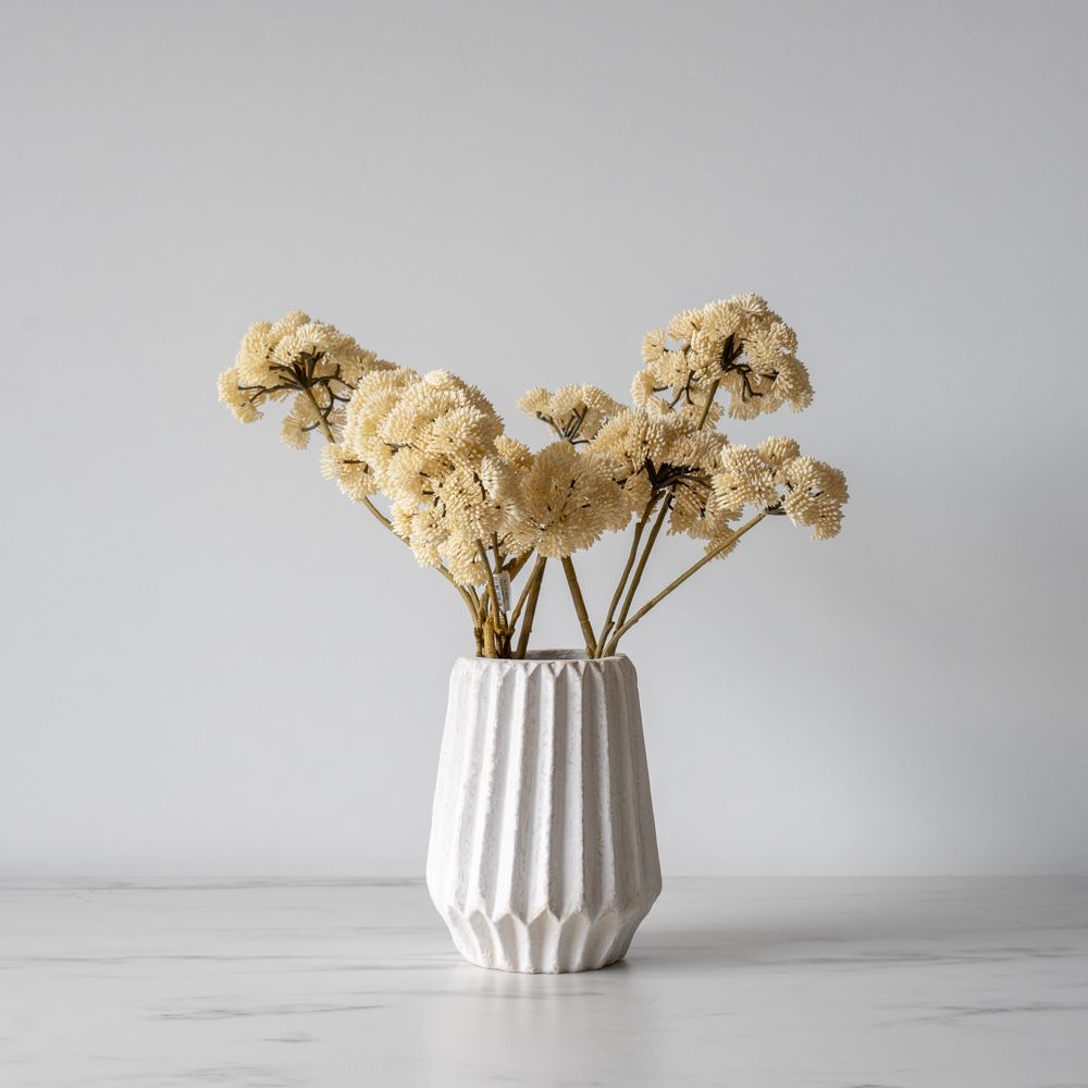 Faux Cream Pom Pom Spray faux stem Indaba