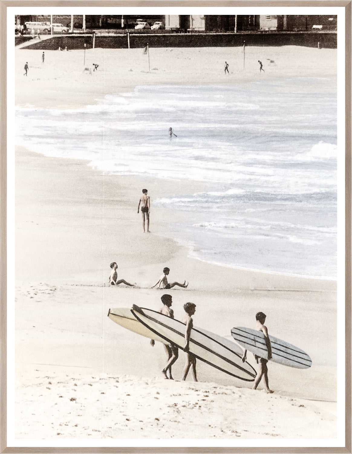 "Surfers" Framed Art Print ARTWORK - framed print Celadon Art Large