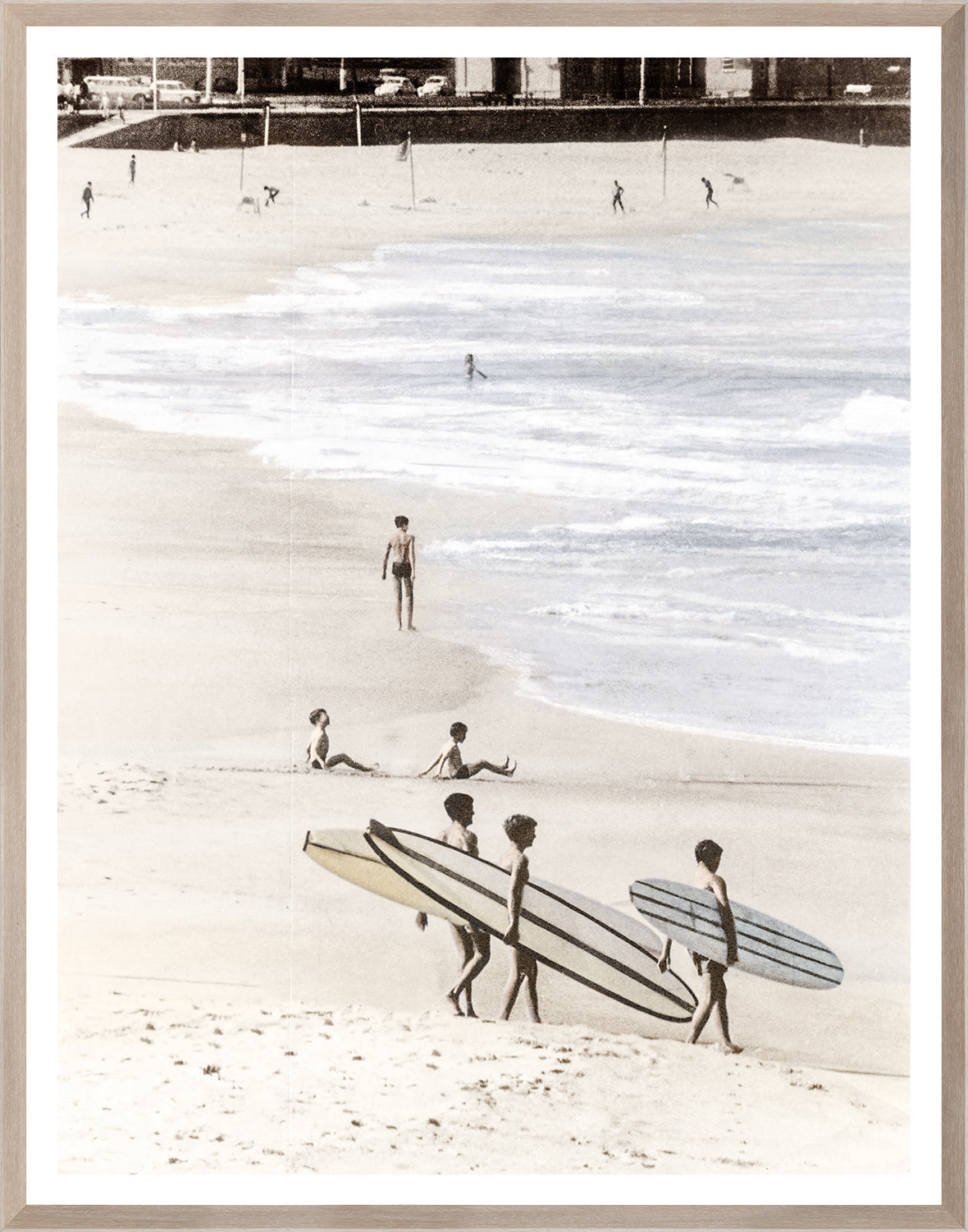 "Surfers" Framed Art Print ARTWORK - framed print Celadon Art Medium
