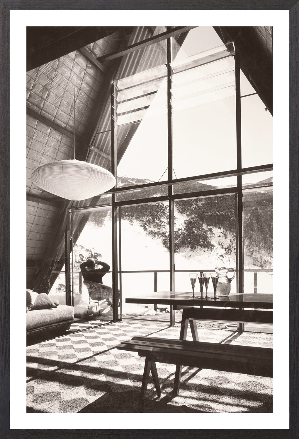 "Ski Cabin C.1966" Framed Art Print ARTWORK - framed print Celadon Art Small