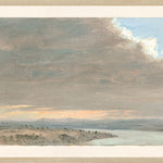"Hudson River School - Hudson Valley Sunset 1870" Framed Art Print ARTWORK - framed print Celadon Art Large Glass Framed Light Wood