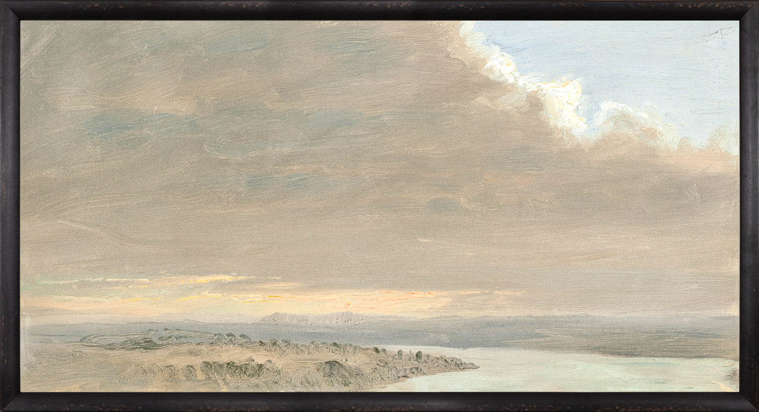 "Hudson River School - Hudson Valley Sunset 1870" Framed Art Print ARTWORK - framed print Celadon Art Large Canvas On Board Black