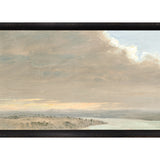 "Hudson River School - Hudson Valley Sunset 1870" Framed Art Print ARTWORK - framed print Celadon Art Medium Canvas On Board Black