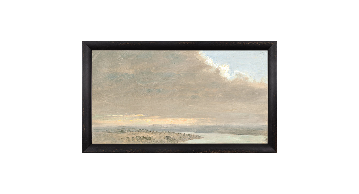 "Hudson River School - Hudson Valley Sunset 1870" Framed Art Print ARTWORK - framed print Celadon Art Small Canvas On Board Black