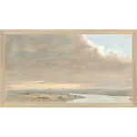 "Hudson River School - Hudson Valley Sunset 1870" Framed Art Print ARTWORK - framed print Celadon Art Small Canvas On Board Light Wood