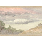 "Hudson River School - Clouds Over Church's Farm 1870" Framed Art Print ARTWORK - framed print Celadon Art Medium Canvas On Board Light Wood