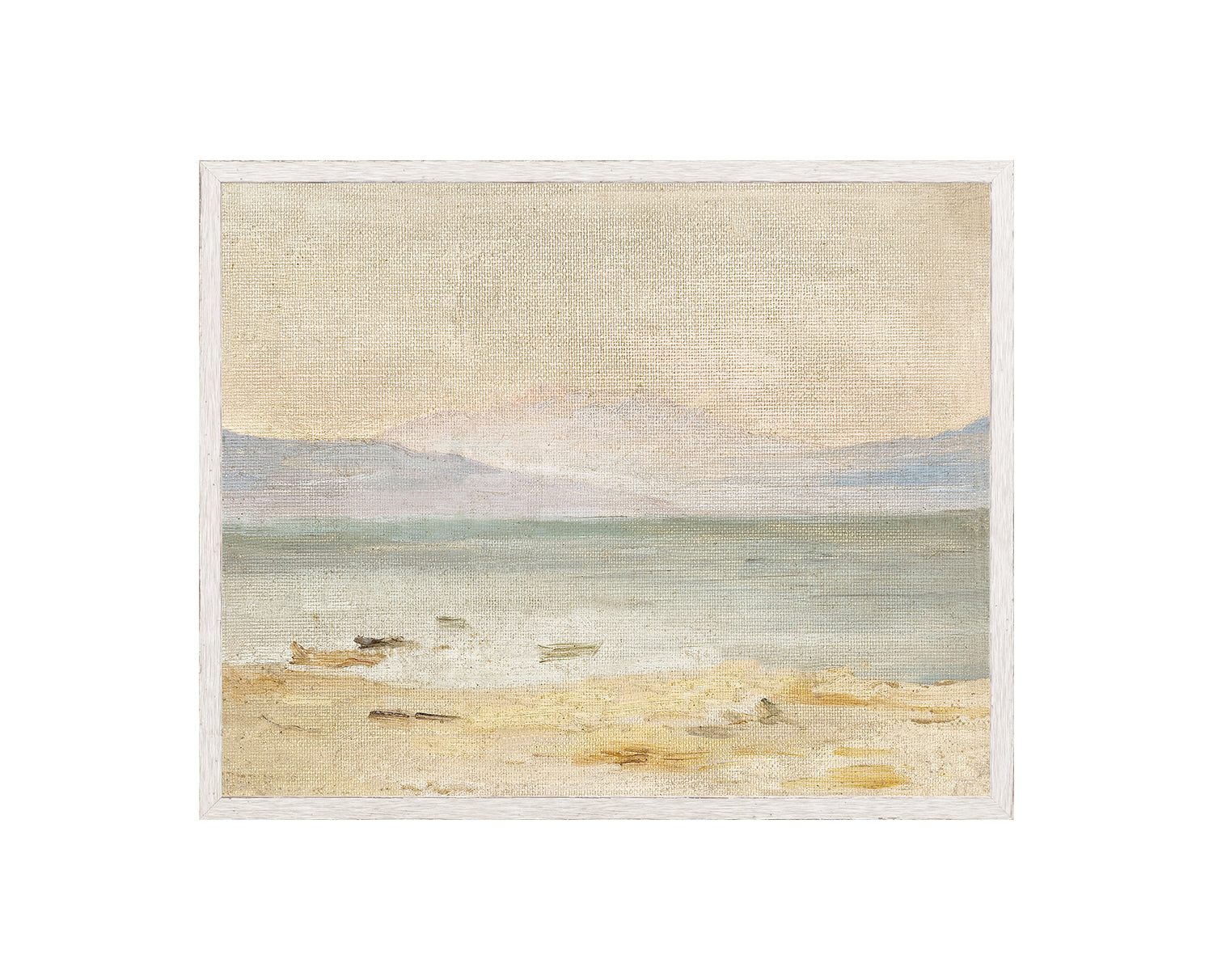 "Coastline - Raw Canvas" Framed Art Print ARTWORK - framed print Celadon Art Medium Canvas On Board