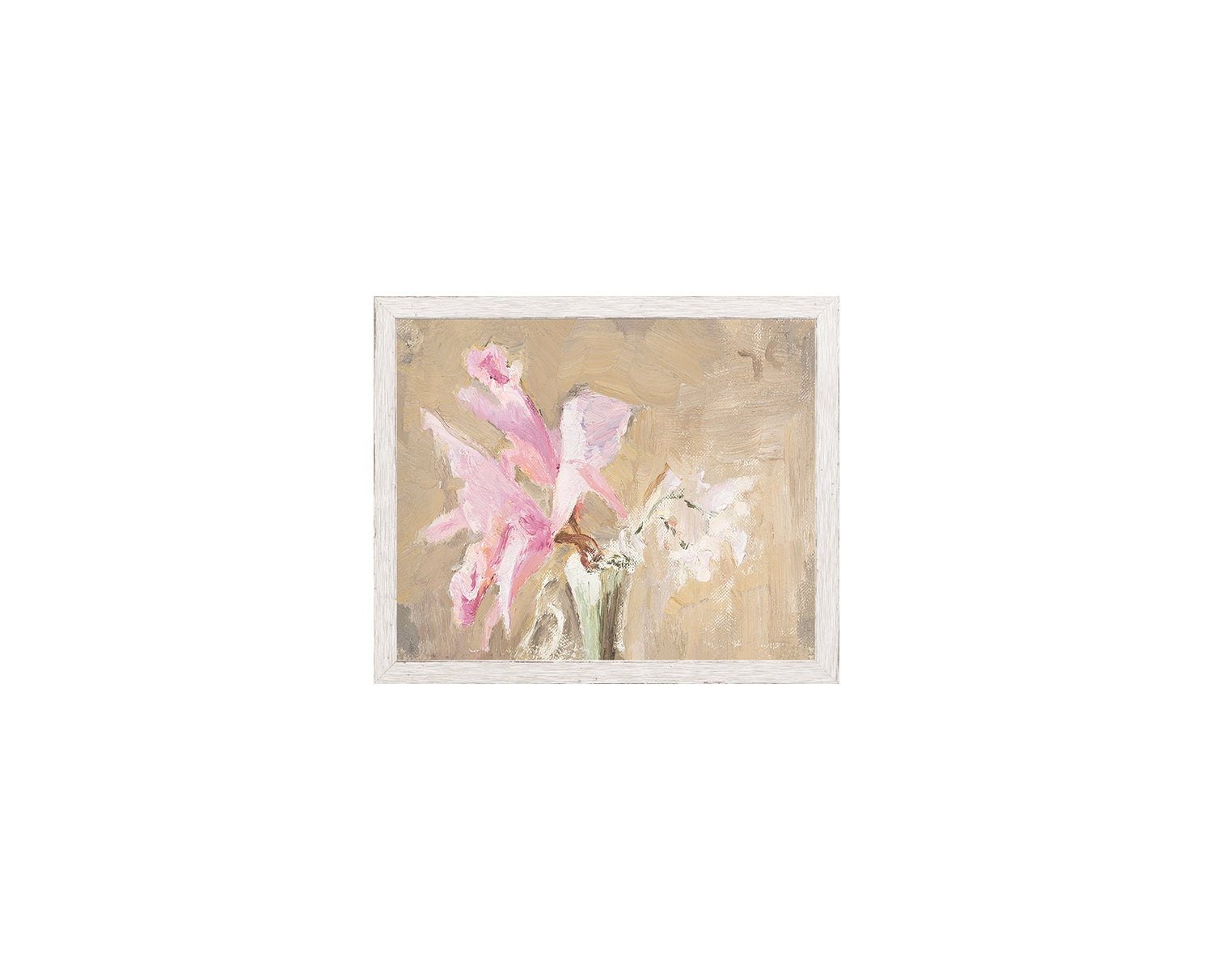 "Orchid - Raw Canvas" Framed Art Print ARTWORK - framed print Celadon Art Small Canvas On Board