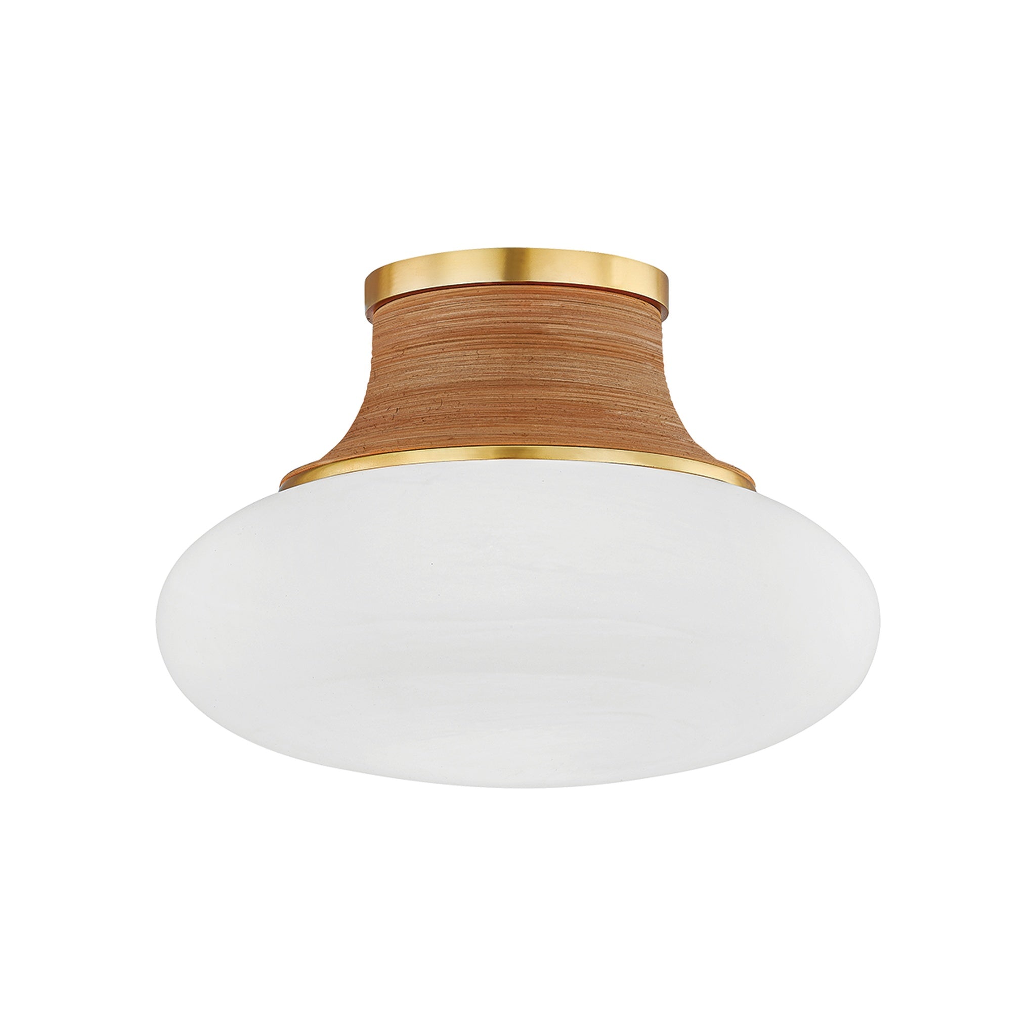 Pearl River Flush Mount, Aged Brass Small