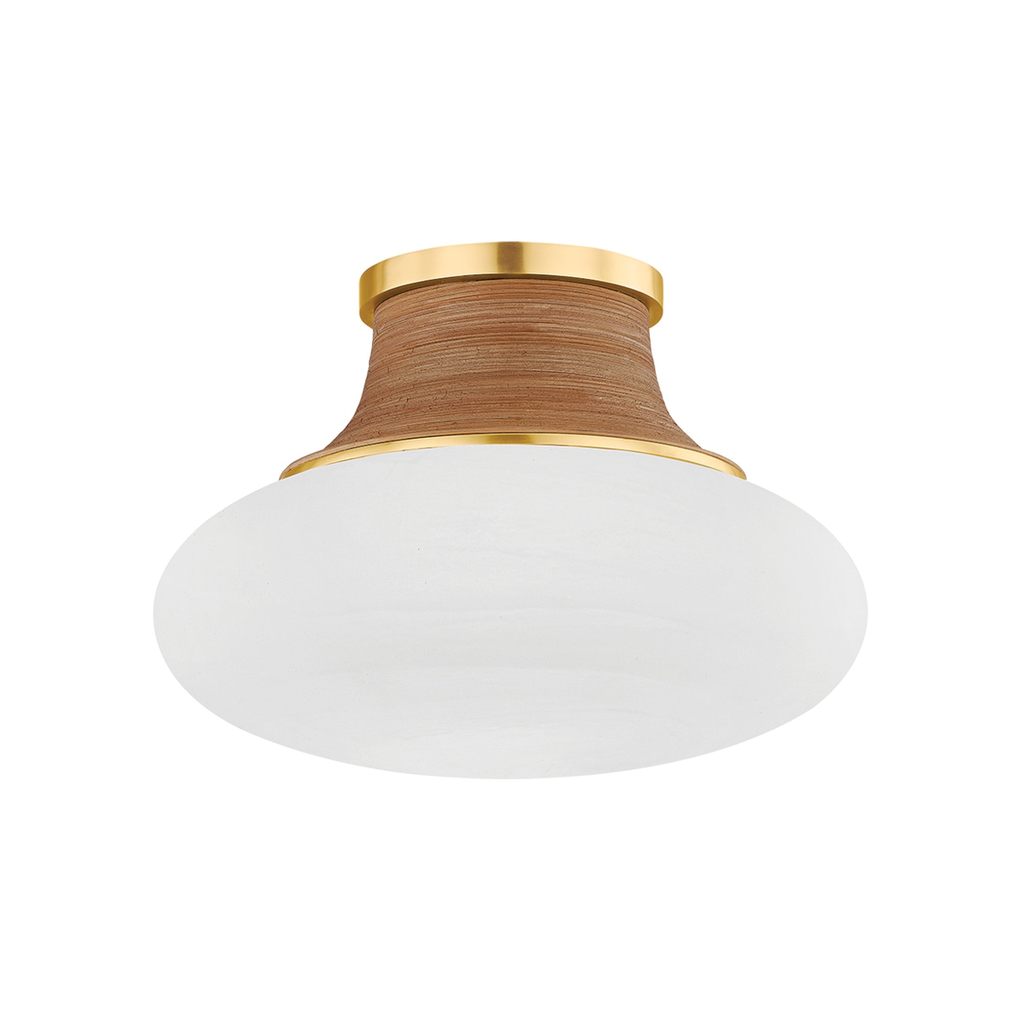 Pearl River Flush Mount, Aged Brass Large