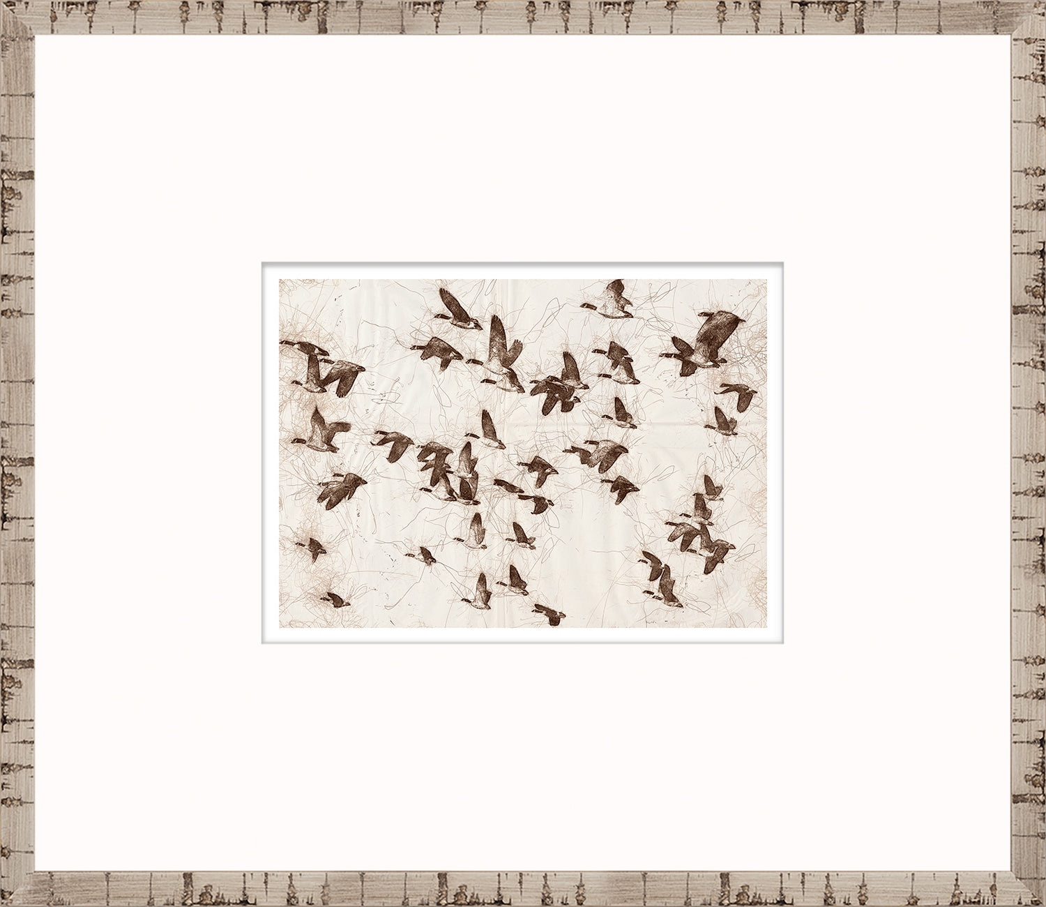 "Flock in Flight" Framed Art Print ARTWORK - framed print Celadon Art Glass Framed