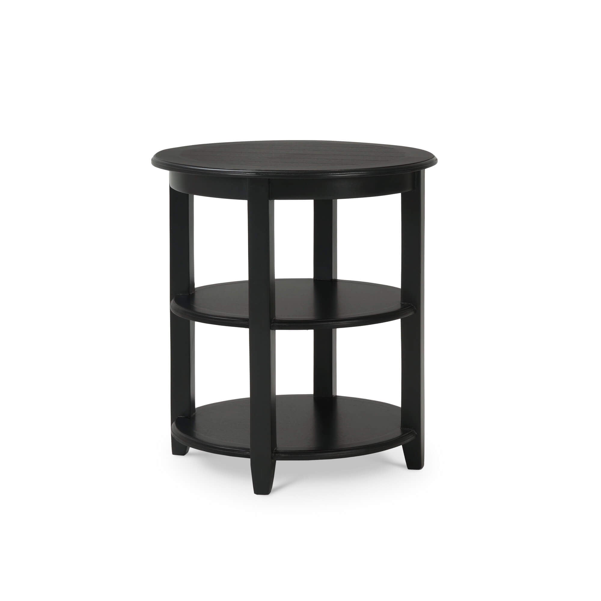 Luna Round 3 Tier Side Table FURNITURE - side table Bramble Batavia Black