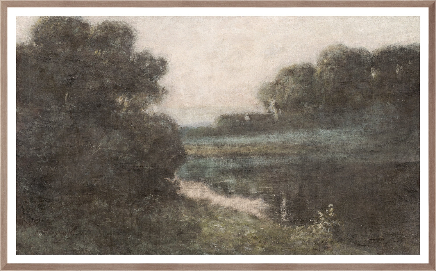 "Summer Pond C.1891" Framed Art Print ARTWORK - framed print Celadon Art Large Glass Framed