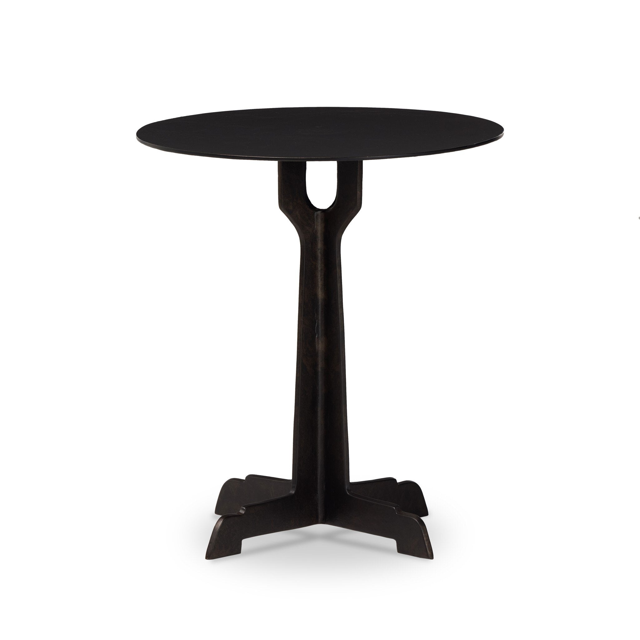 Malloy Outdoor End Table FURNITURE - end table Four Hands Distressed Bronze