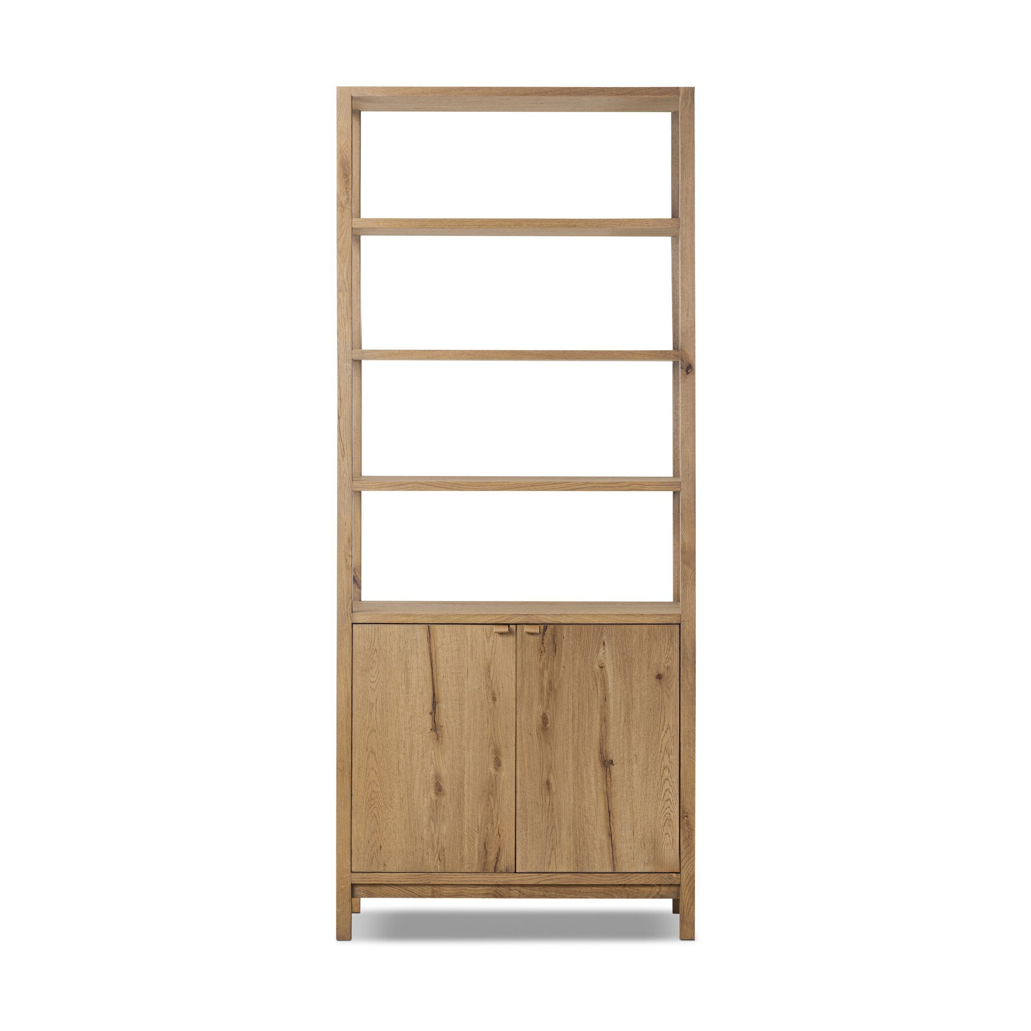 Tula Bookcase FURNITURE - bookcase Four Hands Worn Oak Veneer
