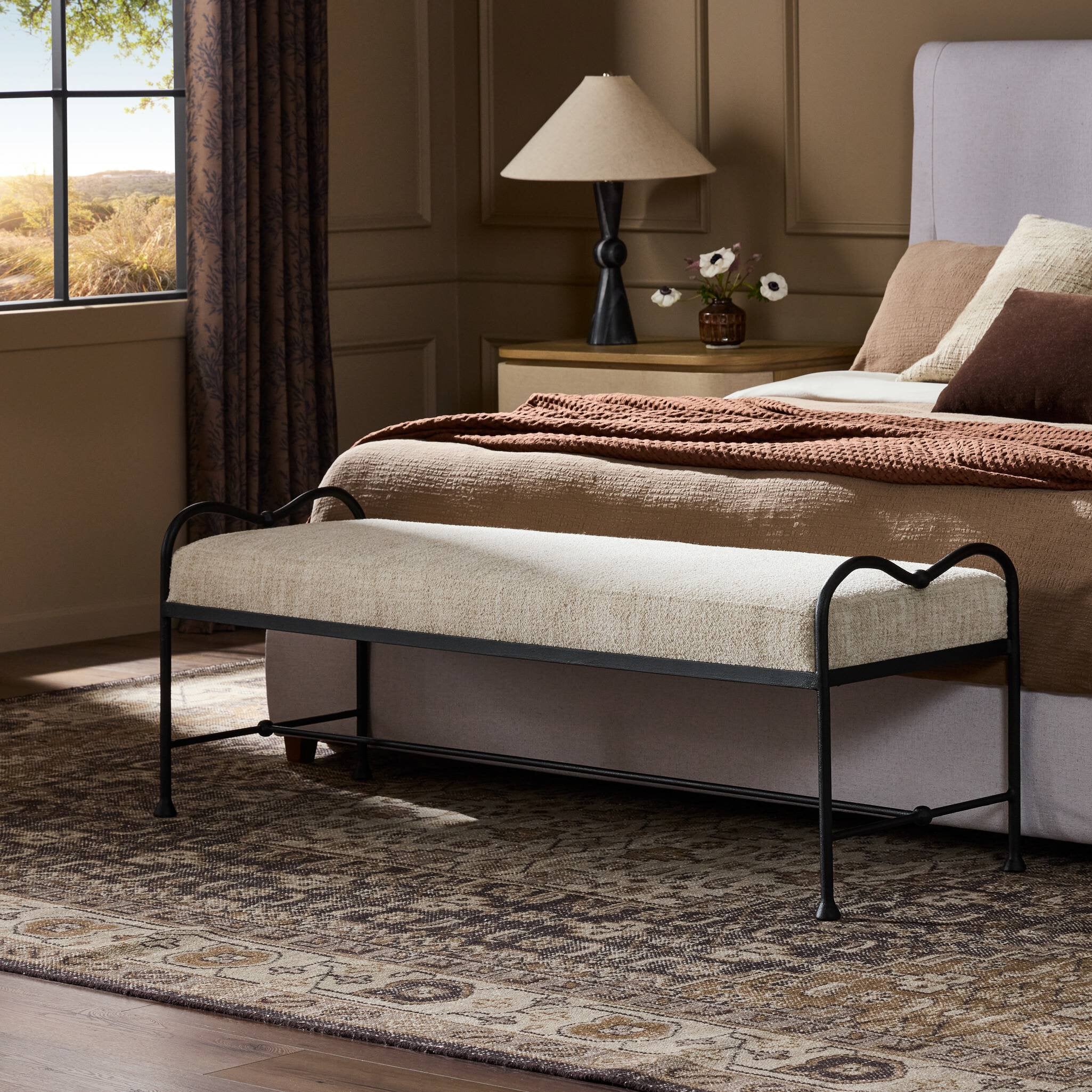 Leona Accent Bench FURNITURE - benches Four Hands