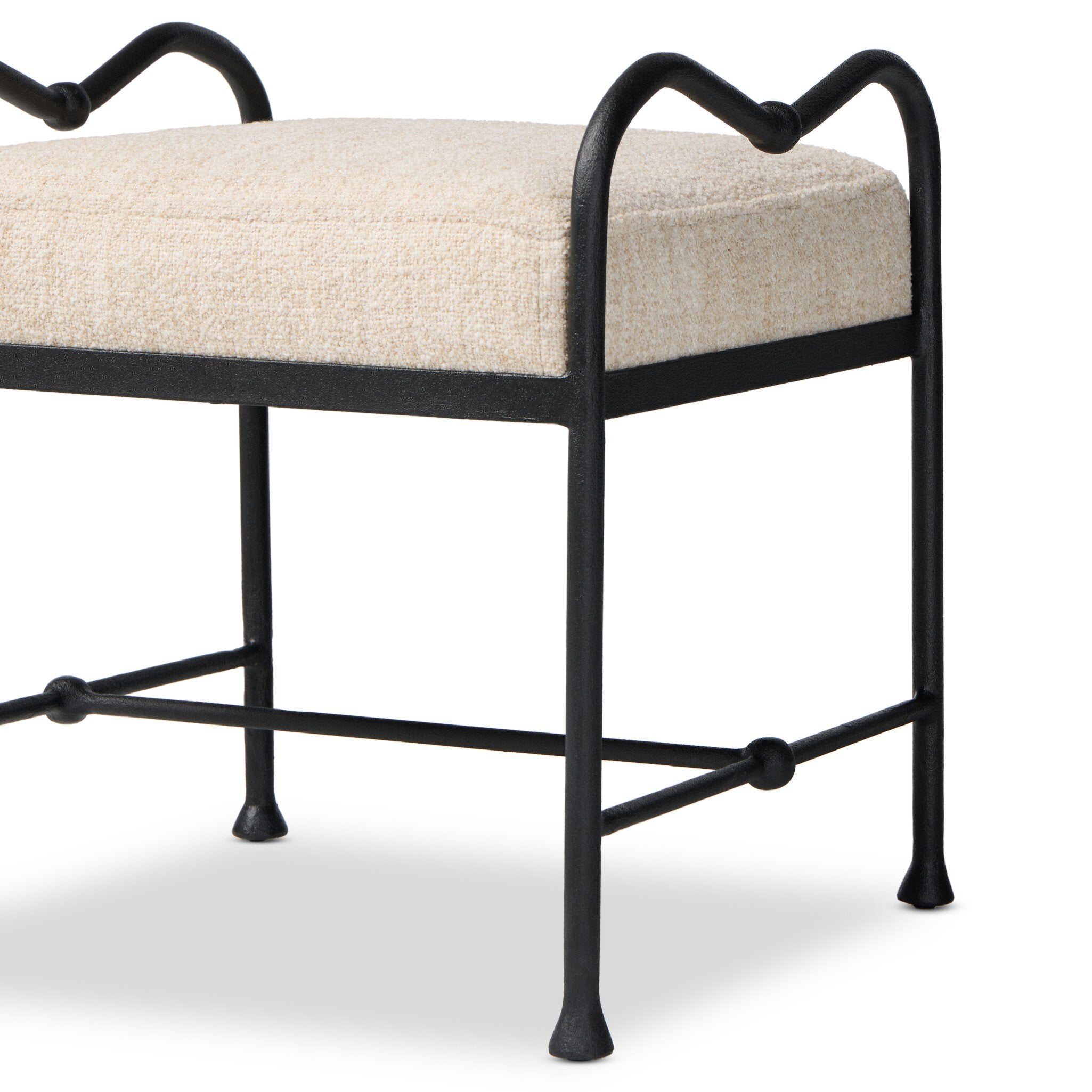 Leona Accent Stool FURNITURE - ottomans Four Hands