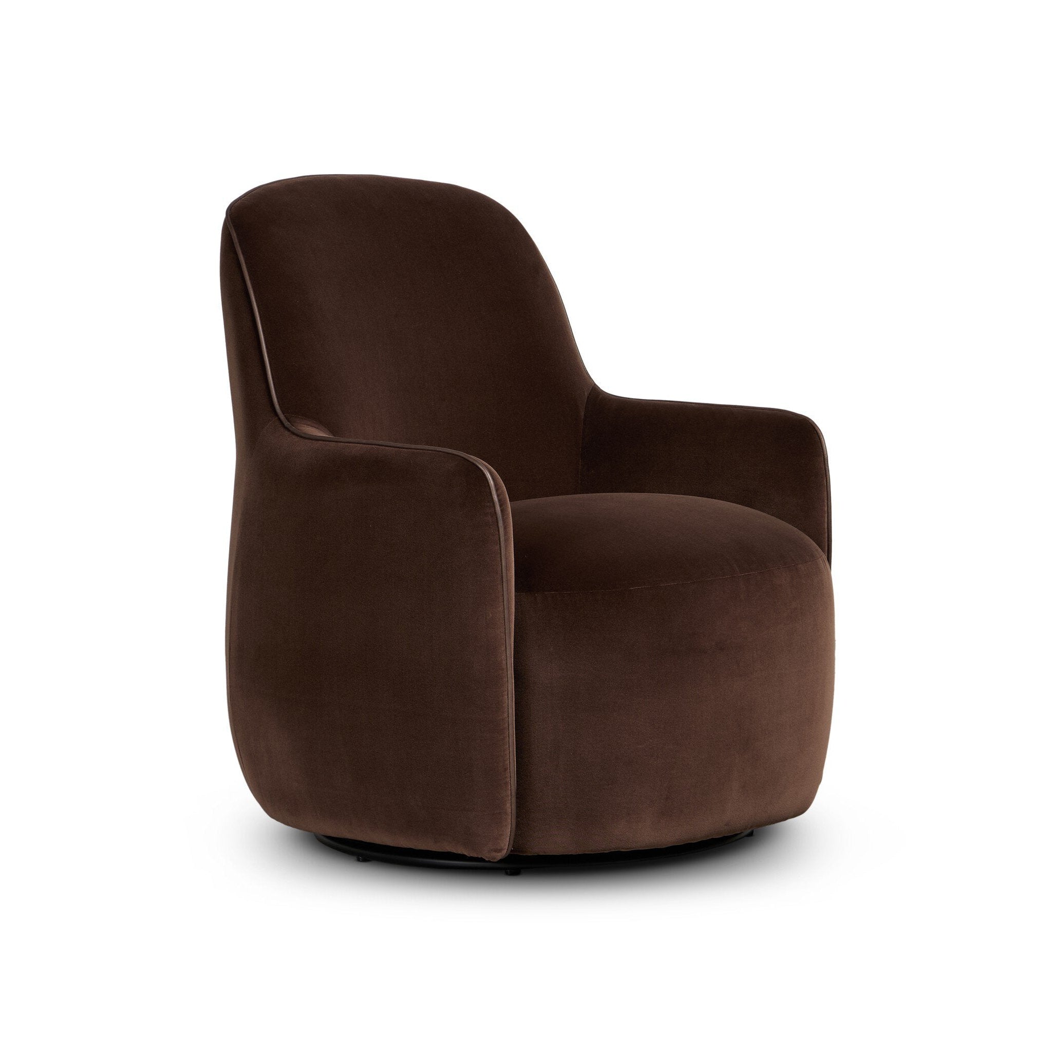 Berkley Swivel Chair FURNITURE - chairs Four Hands Surrey Cocoa
